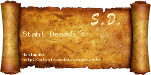 Stahl Deodát névjegykártya